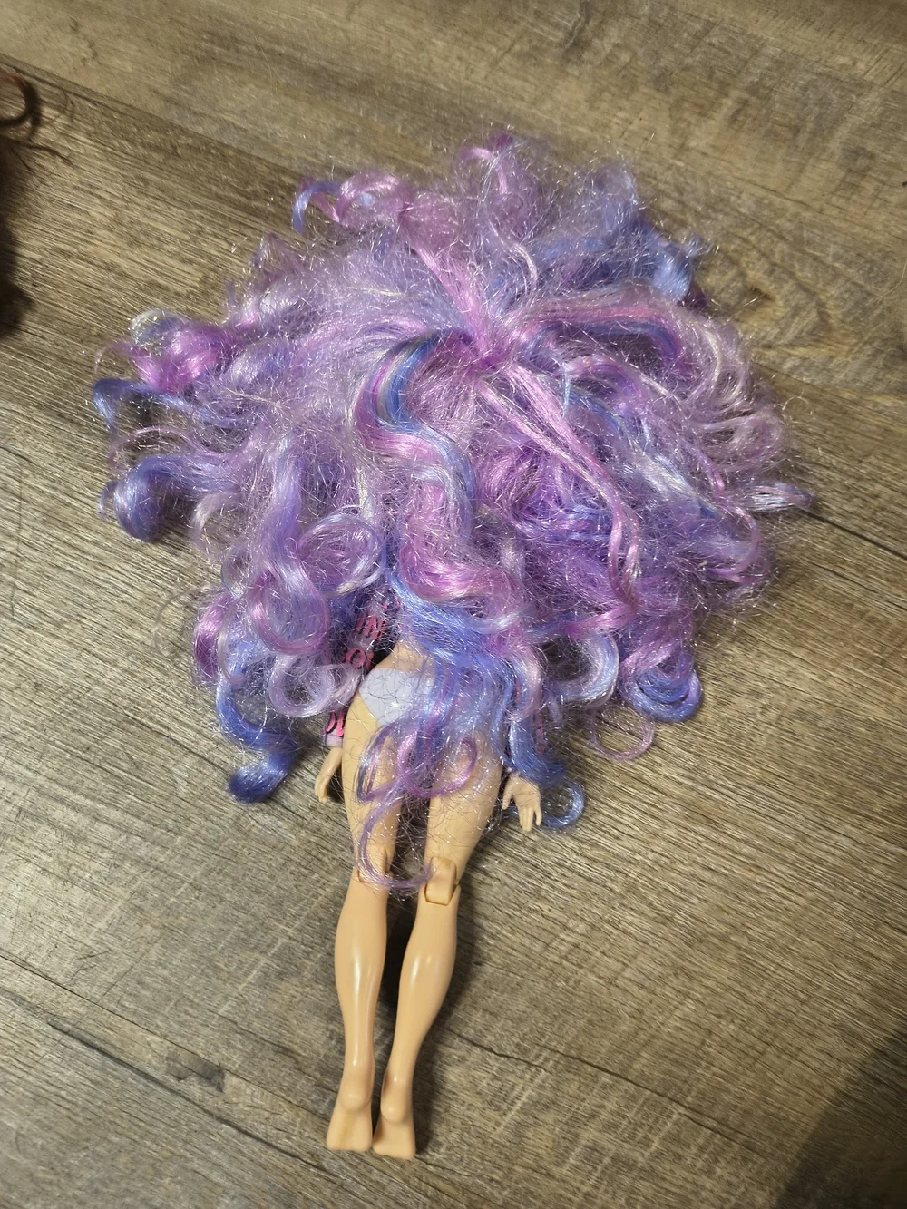 Purple Multicolor Hair Fashion Doll with Trendy Outfit